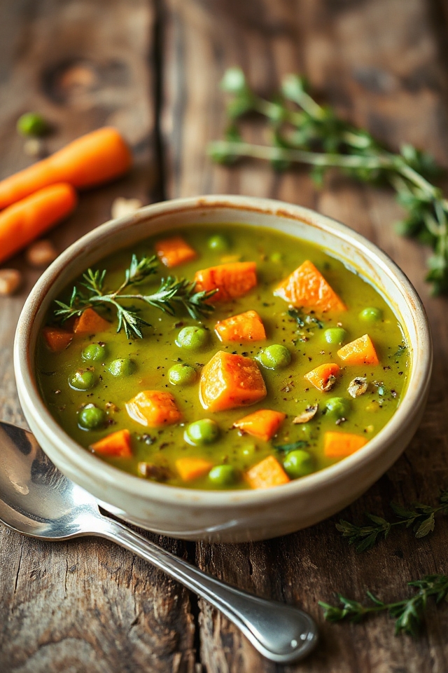 cozy vegan split pea soup