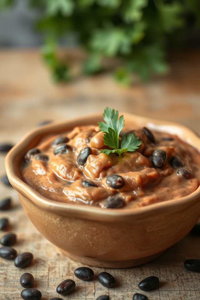 creamy vegan refried beans