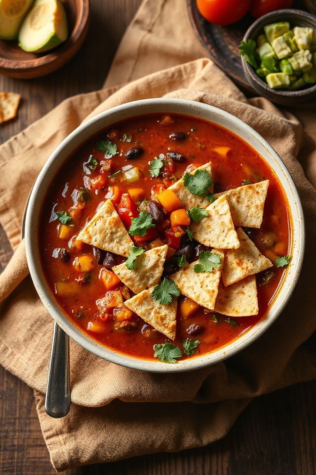 delicious vegan tortilla soup