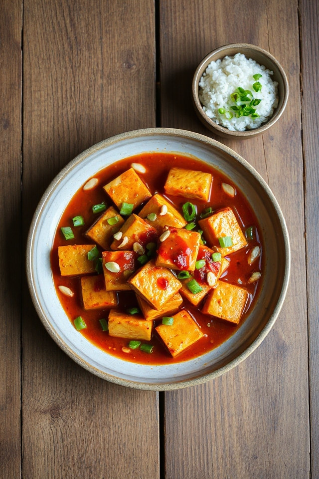 plant based spicy tofu dish