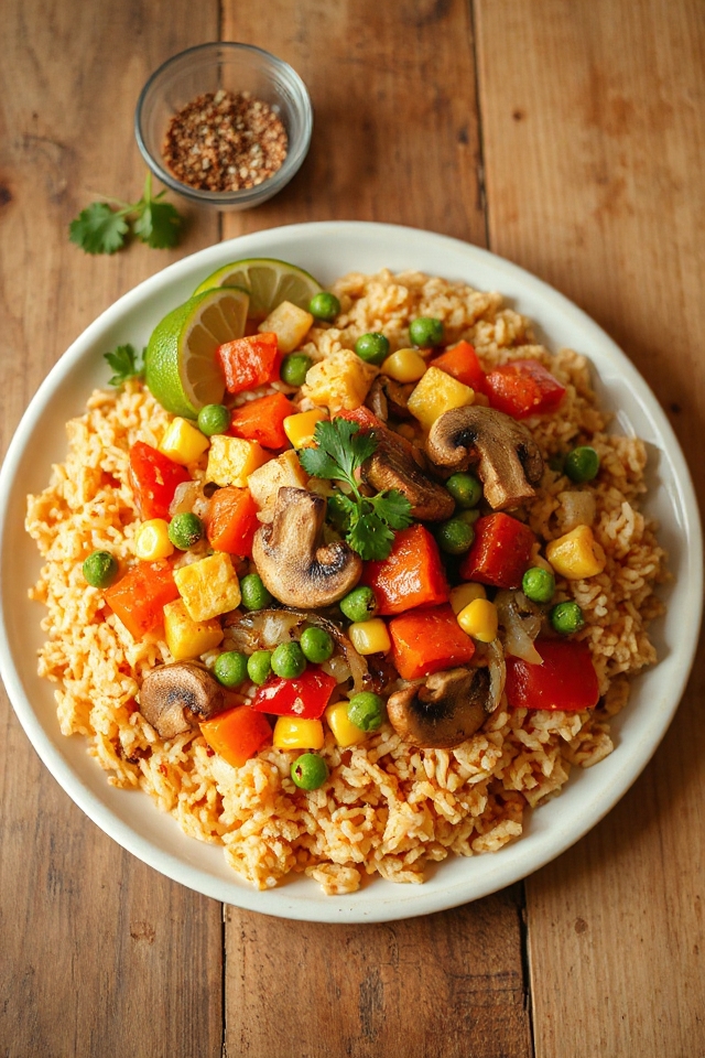 vegan mexican rice preparation