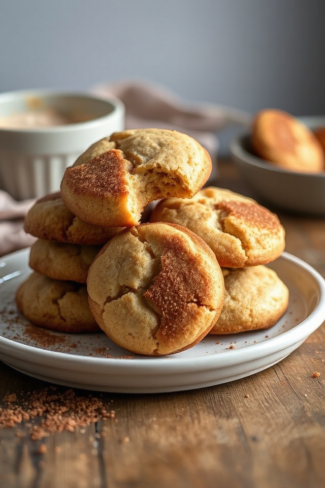 vegan snickerdoodles baking process