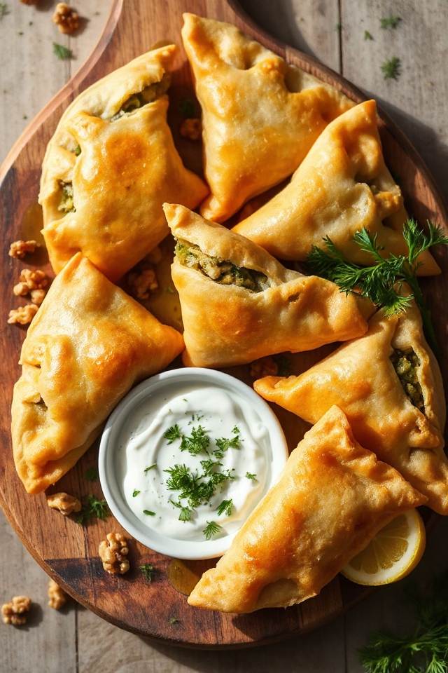 vegan spinach pastry dish